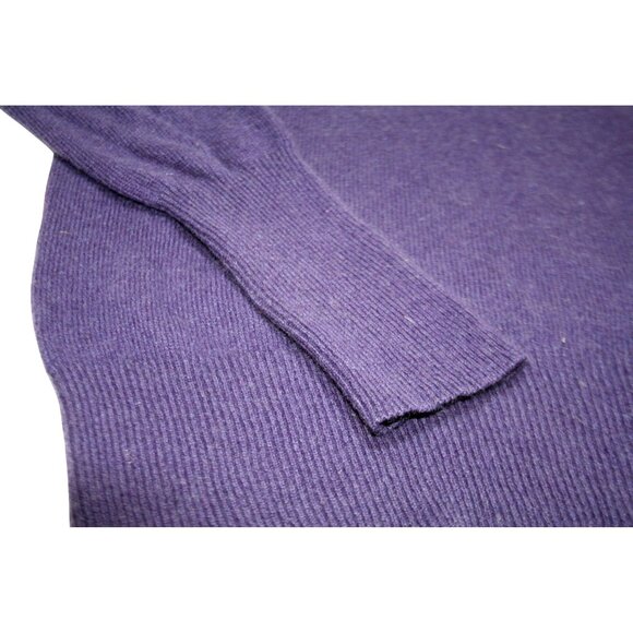 Halogen 100% Cashmere Sweater Womens Large Purple V-Neck Preppy Soft Cozy Luxury - Picture 4 of 8